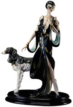 Lady with mask and dog