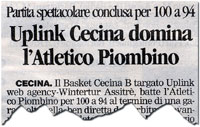 Il Tirreno - Uplink Cecina domina l'Atletico Piombino