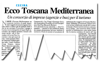 ECCO TOSCANA MEDITERRANEA Un consordo di imprese (agenzie e bus) per il turismo